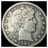 1902-S Silver Barber Quarter LIGHTLY CIRCULATED