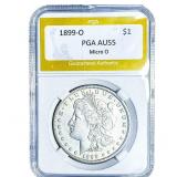 1899-O Morgan Silver Dollar PGA AU55 Micro O