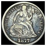 1877-CC Silver Seated Liberty Dime NEARLY UNCIRCUL