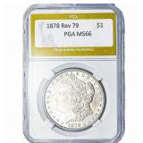 1878 Rev 79 Morgan Silver Dollar PGA MS66