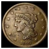 1840 Braided Hair Large Cent LIGHTLY  CIRCULATED