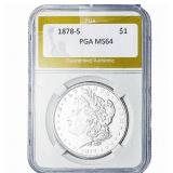 1878-S Morgan Silver Dollar PGA MS64
