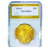1914-S $20 Gold Double Eagle PGA MS64+