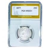 1877 Seated Liberty Quarter PGA MS63+