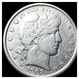 1908-O Silver Barber Half Dollar NEARLY  UNCIRCUL