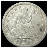1853-O Arrows/Rays Silver Seated Liberty  Quarter