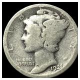 1921 Silver Mercury Dime NICELY CIRCULATED