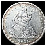 1861 Seated Liberty Half Dollar CLOSELY  UNCIRCUL