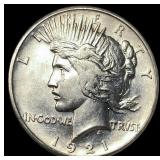 1921 Silver Peace Dollar CLOSELY UNCIRCULATED