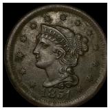 1851 Braided Hair Large Cent CLOSELY  UNCIRCULATE