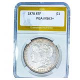 1878 8TF Morgan Silver Dollar PGA MS63+
