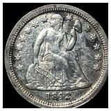 1842-O Silver Seated Liberty Dime NEARLY  UNCIRCU