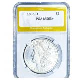 1883-O Morgan Silver Dollar PGA MS63+