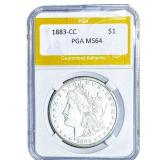 1883-CC Morgan Silver Dollar PGA MS64