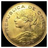 1958 Chile Gold 100 Pesos (10 Condores)  UNCIRCUL