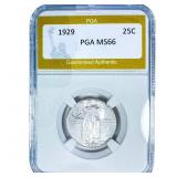 1929 Standing Liberty Quarter PGA MS66