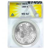 1889 Morgan Silver Dollar ANACS MS62