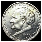 1936 Silver Bridgeport Half Dollar  UNCIRCULATED