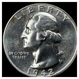 1942 Silver Washington Quarter GEM PROOF
