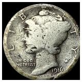 1916-D Silver Mercury Dime NICELY CIRCULATED