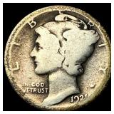 1921 Silver Mercury Dime NICELY CIRCULATED