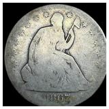 1867-S Silver Seated Liberty Half Dollar  NICELY