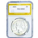1923 Silver Peace Dollar PGA MS65