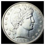 1907-D Silver Barber Half Dollar CLOSELY UNCIRCULA