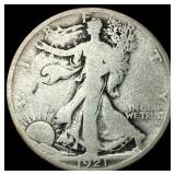 1921-S Silver Walking Liberty Half Dollar CLOSELY