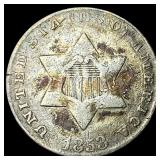 1853 Silver Three-Cent Piece NEARLY UNCIRCULATED