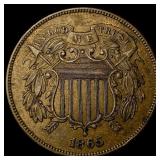 1865 Bronze Two-Cent Piece CLOSELY UNCIRCULATED