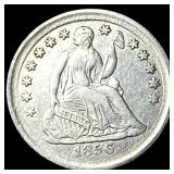 1856 Seated Liberty Silver Half Dime CLOSELY  UNC