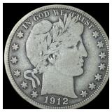 1912 Silver Barber Half Dollar NICELY  CIRCULATED