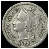 1888 Nickel Three-Cent Piece LIGHTLY  CIRCULATED