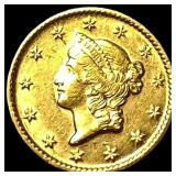 1849-O Gold $1 Liberty Head Type 1 CHOICE AU
