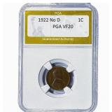 1922 No D Wheat Cent PGA VF20