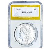 1882 Morgan Silver Dollar PGA MS65