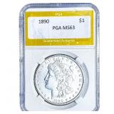 1890 Morgan Silver Dollar PGA MS63
