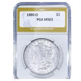 1880-O Morgan Silver Dollar PGA MS63