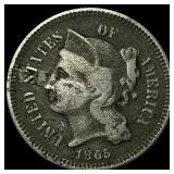1865 Nickel Three-Cent Piece NICELY  CIRCULATED