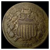1869 Two-Cent Piece LIGHTLY CIRCULATED