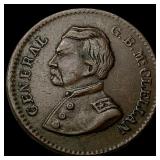 Civil War Token General McClellan Copper. NICELY C