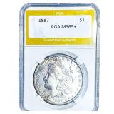 1887 Morgan Silver Dollar PGA MS65+