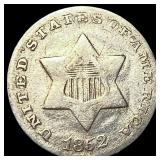 1852 Silver Three-Cent Piece LIGHTLY  CIRCULATED