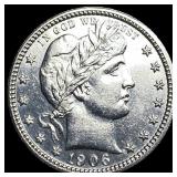 1906 Barber Silver Quarter UNCIRCULATED