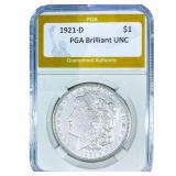1921-D Morgan Silver Dollar PGA Brilliant UNC