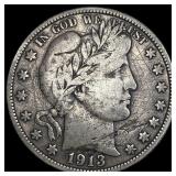 1913 Silver Barber Half Dollar LIGHTLY  CIRCULATE