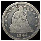 1844-O Silver Seated Liberty Quarter NICELY  CIRC