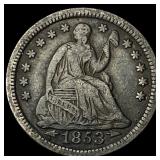 1853 Arrows Seated Liberty Half Dime NEARLY UNCIRC