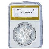 1898 Morgan Silver Dollar PGA MS63 PL
